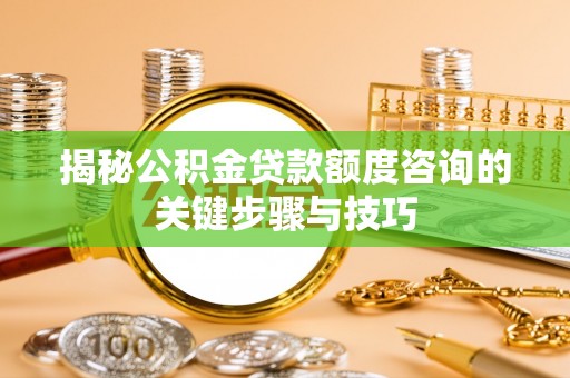 鱼池揭秘公积金贷款额度咨询的关键步骤与技巧