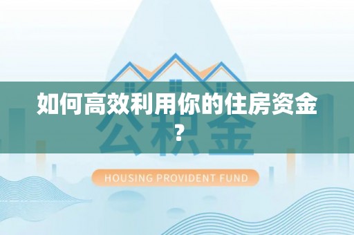 鱼池如何高效利用你的住房资金？