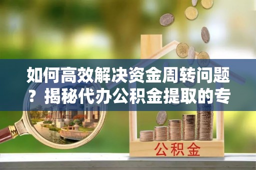 鱼池如何高效解决资金周转问题？揭秘代办公积金提取的专业服务