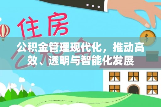 鱼池公积金管理现代化，推动高效、透明与智能化发展