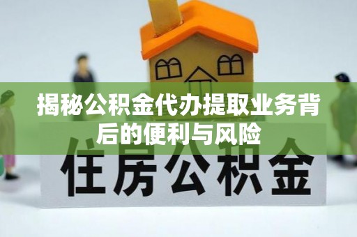 鱼池揭秘公积金代办提取业务背后的便利与风险
