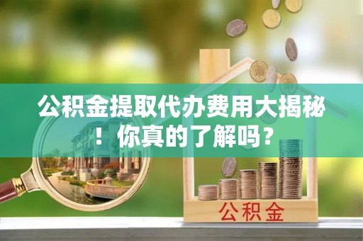鱼池公积金提取代办费用大揭秘！你真的了解吗？