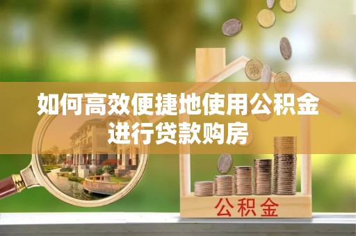 鱼池如何高效便捷地使用公积金进行贷款购房
